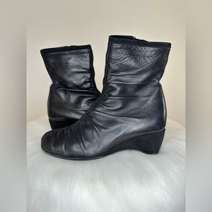 Black Leather Booties
